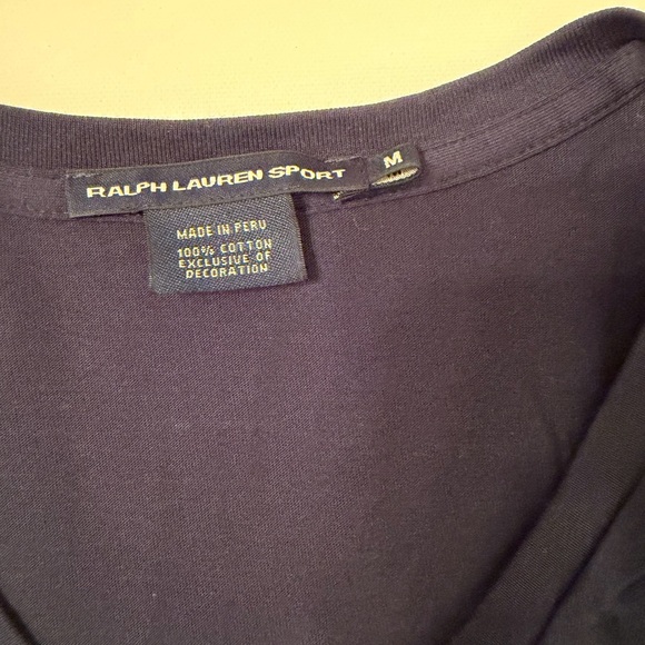 Ralph Lauren Sport Navy V-Neck Tee - Picture 2 of 4